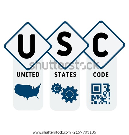 USC - United States Code acronym. business concept background. vector illustration concept with keywords and icons. lettering illustration with icons for web banner, flyer, landing pag