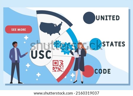 USC - United States Code acronym. business concept background. vector illustration concept with keywords and icons. lettering illustration with icons for web banner, flyer, landing pag