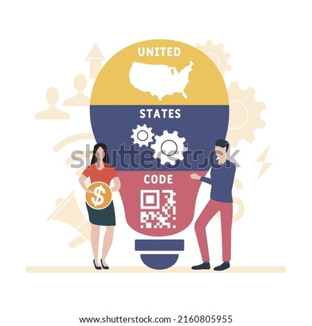 USC - United States Code acronym. business concept background. vector illustration concept with keywords and icons. lettering illustration with icons for web banner, flyer, landing pag