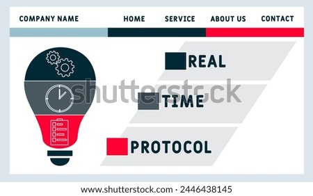 RTP - Real Time Protocol acronym. business concept background. vector illustration concept with keywords and icons. lettering illustration with icon	