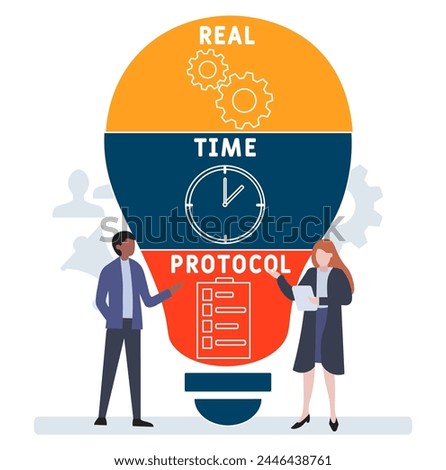 RTP - Real Time Protocol acronym. business concept background. vector illustration concept with keywords and icons. lettering illustration with icon	