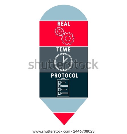 RTP - Real Time Protocol acronym. business concept background. vector illustration concept with keywords and icons. lettering illustration with icon