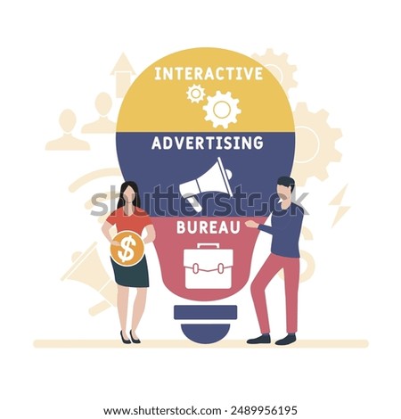 IAB - interactive advertising bureau acronym, concept background. vector illustration concept with keywords and icons. lettering illustration with icons for web banner, flyer