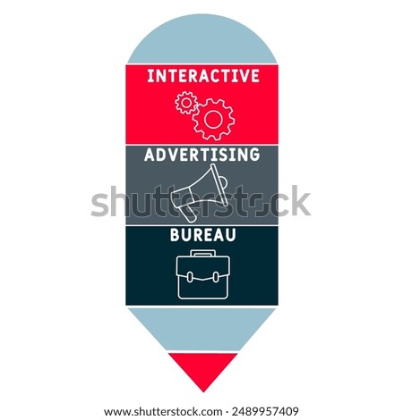 IAB - interactive advertising bureau acronym, concept background. vector illustration concept with keywords and icons. lettering illustration with icons for web banner, flyer