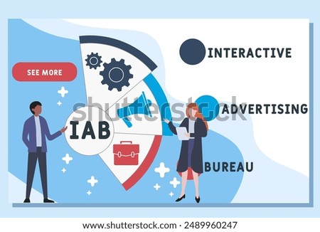 IAB - interactive advertising bureau acronym, concept background. vector illustration concept with keywords and icons. lettering illustration with icons for web banner, flyer