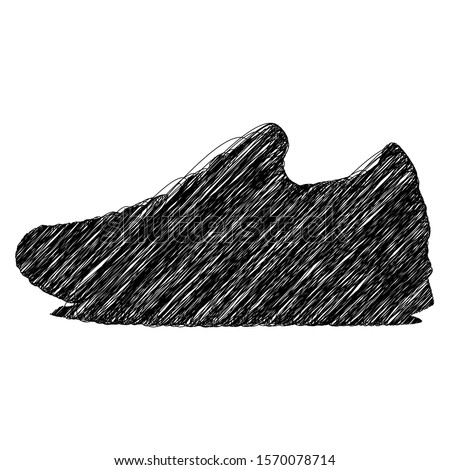 Sneaker scrible sketch line art vector design singal sneaker with white background