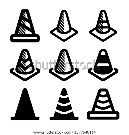 traffic cone icon isolated sign symbol vector illustration - Collection of high quality black style vector icons
