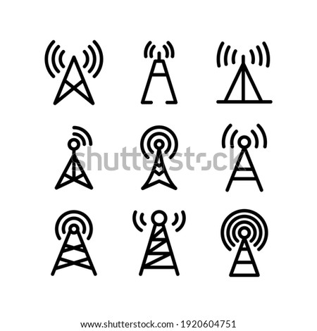 signal tower icon or logo isolated sign symbol vector illustration - Collection of high quality black style vector icons
