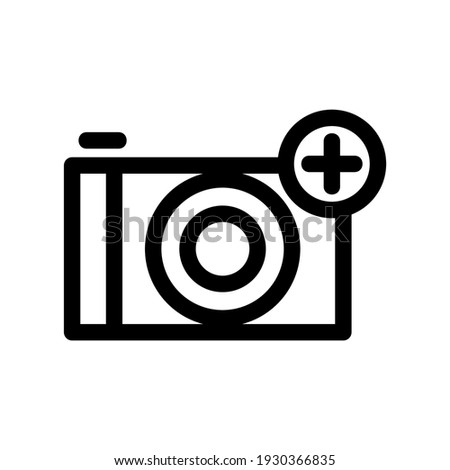 camera add icon or logo isolated sign symbol vector illustration - high quality black style vector icons
