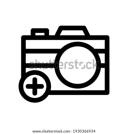 camera add icon or logo isolated sign symbol vector illustration - high quality black style vector icons
