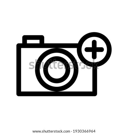 camera add icon or logo isolated sign symbol vector illustration - high quality black style vector icons
