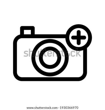 camera add icon or logo isolated sign symbol vector illustration - high quality black style vector icons
