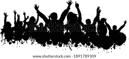 Collection of four different grunge crowd scenes