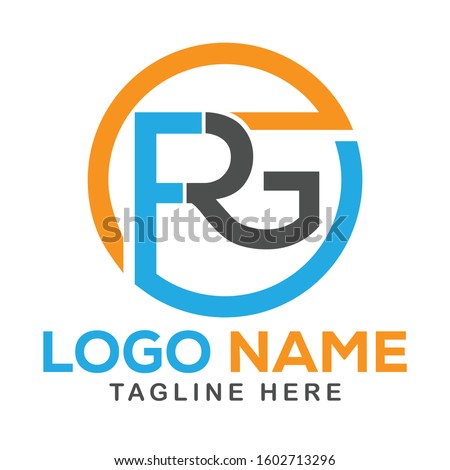 The outstanding professional FRG or RG linked circle shapes the modern trendy logo design template for digital portrait or company identity