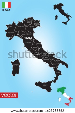 Italy map, Italy political map icon in trendy flat style Symbol for your web site design, logo, app, UI. Vector illustration, EPS