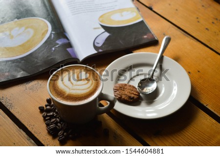 A cup of coffee in the morning. A cup of passion to start the day. Photo stock © 