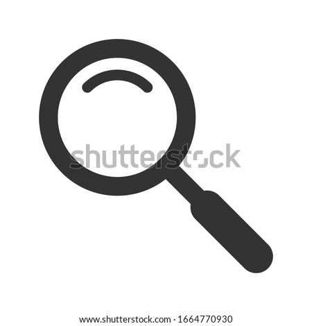 Search icon vector. Glyph symbol magnifying glass.