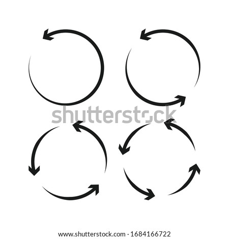 Collection circle arrows vector icon. sign of synchronize and connection. color editable