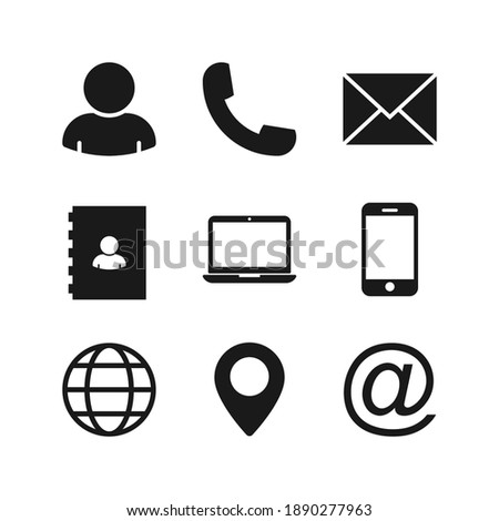 Contact us icons. vector illustration. Color editable