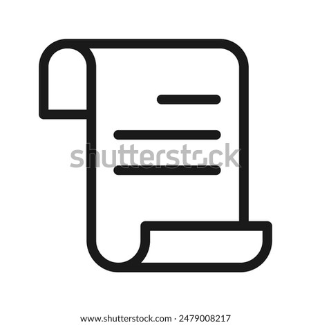 Invoice icon. Bill paid symbol. Tax form outline icon. Paper document vector