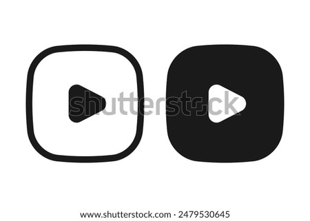 Video icon set. Play buttons. Media player vector icons. Shorts video vector illustration