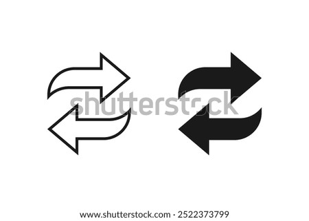 Arrows data transfer icon, exchange arrow icons - Swap icon with two arrows