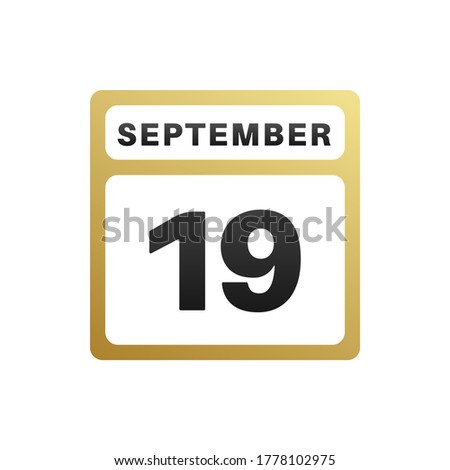 September 19th date on a single day calendar page.