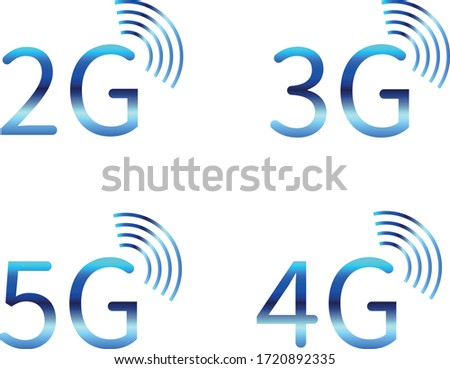 2G,3G, 4G & 5G Vector Icons eps 10