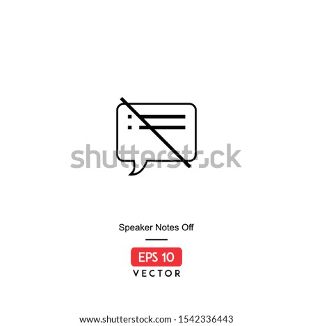 Icon speaker notes off illustration with line style, isolated on white background. EPS10 - Vector