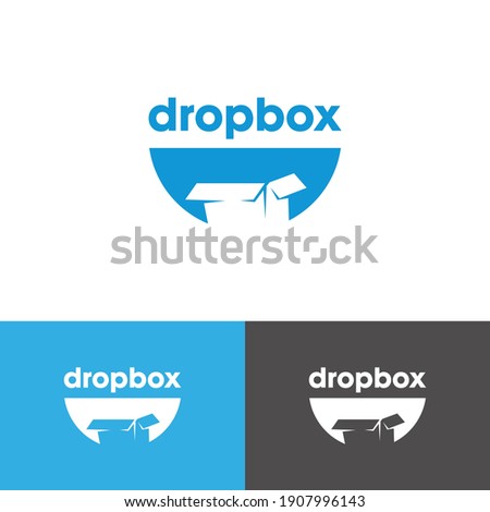 Dropbox Logo Design Template-Negative    
Space Box Logo Design. 
