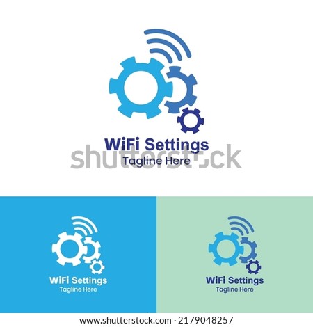 Wi-Fi Settings Logo Design Template. suitable for mobile, app, computer, connection, network, etc.