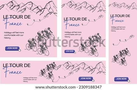 Tour de France is the most important cycling event of the year. Illustrative editorial 3D illustration render
