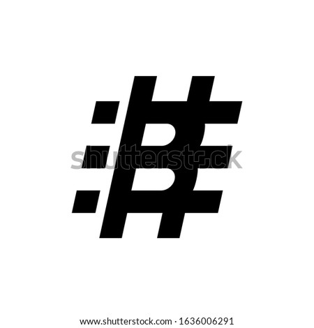 letter B hashtag logo vector