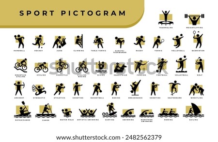 sport pictogram set. collection of various sport icon templates.