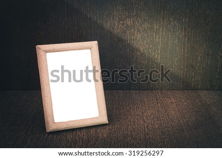 Old wooden picture frame with clipping path, Still life