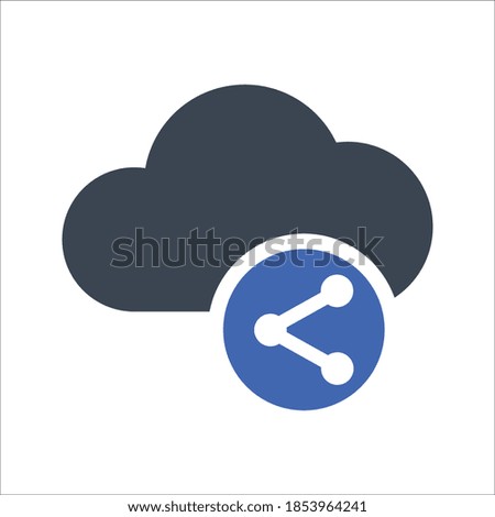 Cloud share icon, vector graphics