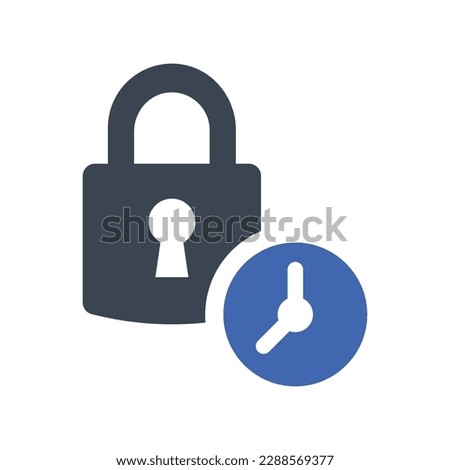 Timer lock icon, Vector Graphics