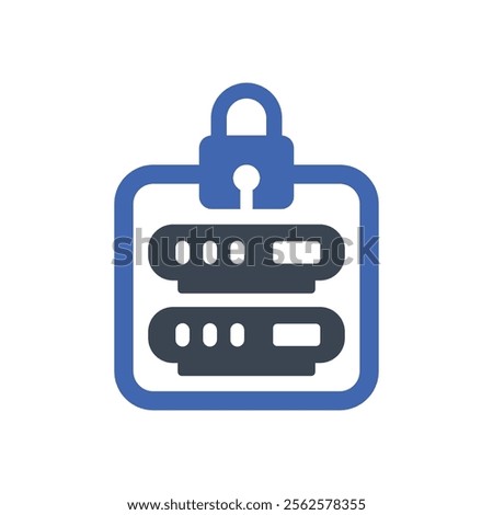 Database lock icon, Vector graphics