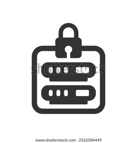 Database lock icon, Vector graphics