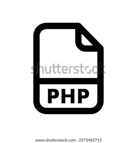 PHP File icon, Line Vector graphics