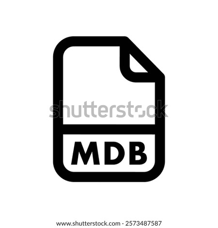 MDB File icon, Line Vector graphics