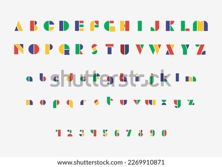 Bauhaus Alphabet Letters Upper Lower Case Isolated Vector