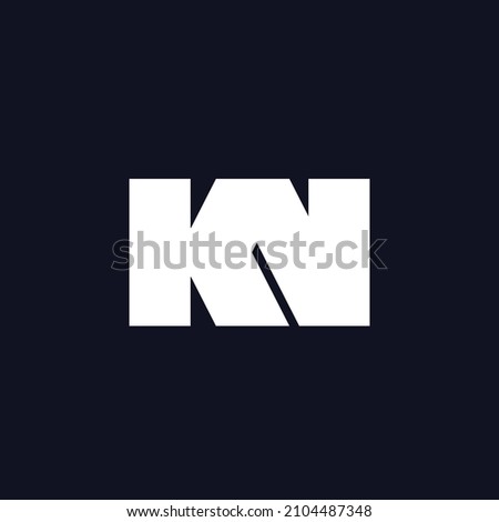 KN Lowercase Letter Initial Icon Logo Design Vector Illustration