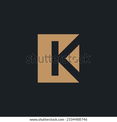 Letter K logo icon design template. Trendy Minimal Monogram emblem design concept. Graphic Alphabet Symbol for Corporate Business Identity. Creative Vector element Stok fotoğraf © 
