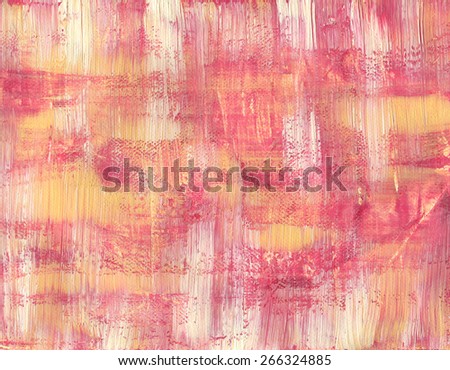 Lined painted magenta yellow white red abstract background on paper - brush strokes