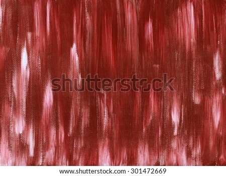 Abstract painted background with striped brush strokes - red