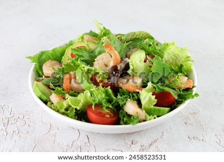 Similar – Image, Stock Photo Fresh salad of green chard leaves or mangold