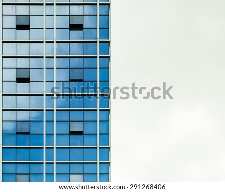 building structure mirror reflect cloud blue modern stand industrial architecture in capital city
