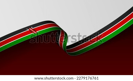 Kenya ribbon flag background. Element of impact for the use you want to make of it.