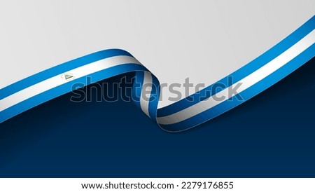 Nicaragua ribbon flag background. Element of impact for the use you want to make of it.